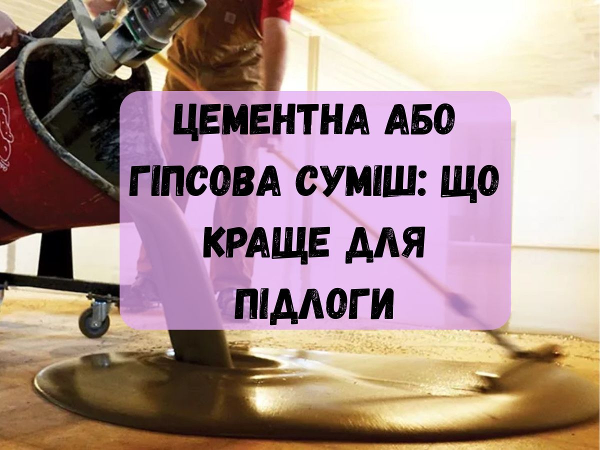 Цементна або гіпсова суміш: що краще для підлоги