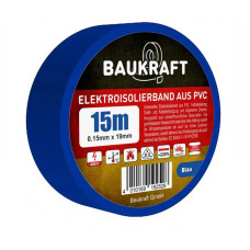 Ізоляційна стрічка Baukraft ПВХ 0.15x19 мм блакитна 15м