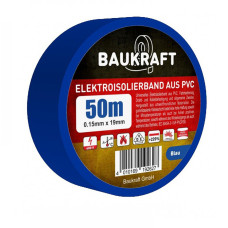 Изоляционная лента Baukraft ПВХ 0.15x19 мм голубая 50м
