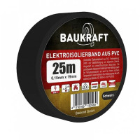 Ізоляційна стрічка Baukraft ПВХ 0.15x19 мм чорна 25м