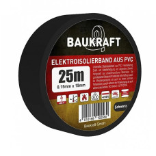 Ізоляційна стрічка Baukraft ПВХ 0.15x19 мм чорна 25м