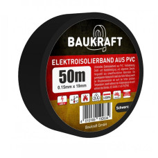 Ізоляційна стрічка Baukraft ПВХ 0.15x19 мм чорна 50м
