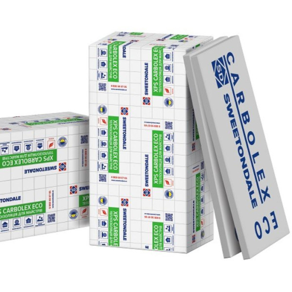Екструдований пінополістирол CARBOLEX ECO FAS TB 100 мм (1180×580) з фрезерованою поверхнею (2×50 мм)