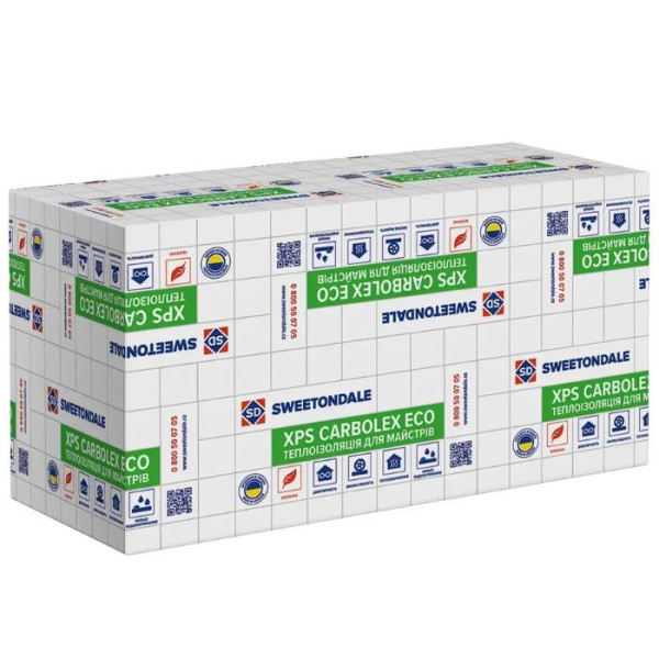 Екструдований пінополістирол CARBOLEX ECO FAS TB 100 мм (1180×580) з фрезерованою поверхнею (2×50 мм)