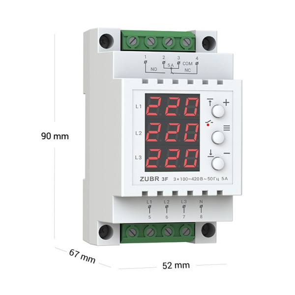 Трифазне реле напруги ZUBR 3F