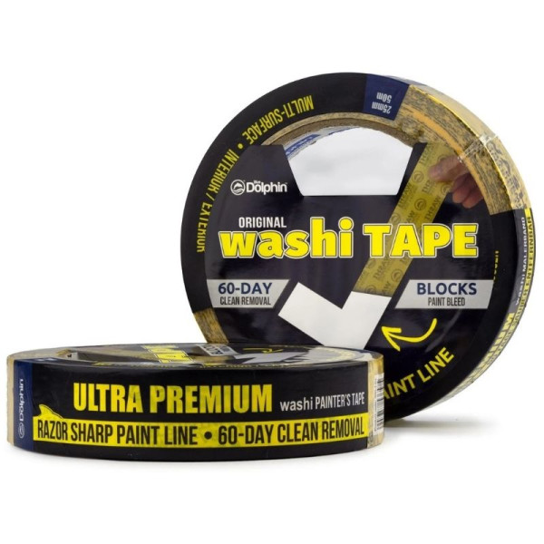 Малярська стрічка Blue Dolphin WASHI XF7 Ultra Premium 25 мм × 50 м