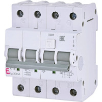 Дифференциальный автоматический выключатель ETI KZS-4M 3p+N C 16/0,03 тип AC (6kA)