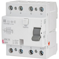 Реле диференційне (ПЗВ) 4р EFI6-P4 40/0,03 тип AC (6kA)