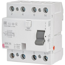 Реле диференційне (ПЗВ) 4р EFI6-P4 40/0,03 тип AC (6kA)