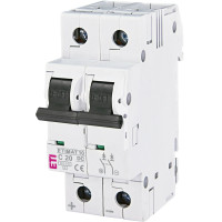 Автоматичний вимикач ETI DC 2Р 20А 6кА С