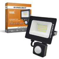 Прожектор светодиодный с датчиком движения EVROLIGHT FM-01D-20 20W 6400К