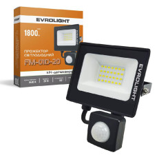 Прожектор світлодіодний з датчиком руху EVROLIGHT FM-01D-20 20W 6400К