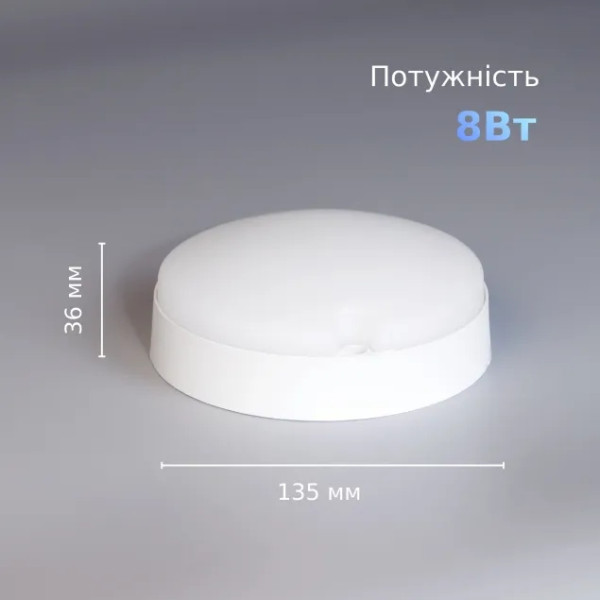 LED світильник Евросвітло з датчиком руху та освітленості круглий CL-RS-R1 IP65 12 Вт 6400К