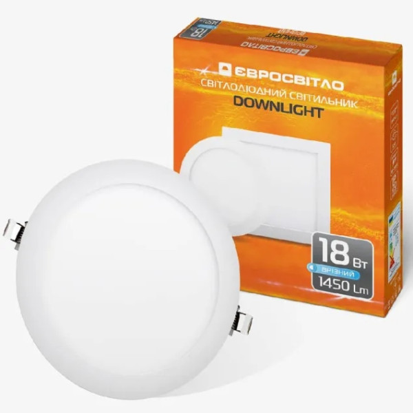 Світильник точковий Євросвітло врізний 18Вт коло LED-R-225-18 6400К