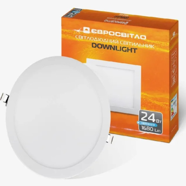 Світильник точковий Євросвітло врізний 24Вт коло LED-R-300-24 4200К