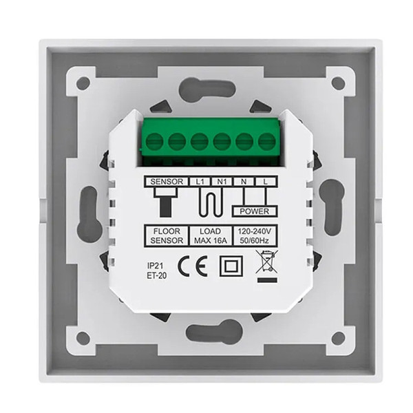 Терморегулятор поворотний Easytherm Asfora ET-20М 16А, 3200Вт білий матовий
