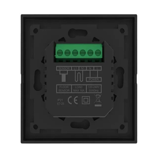 Терморегулятор поворотний Easytherm Asfora ET-25 16А, 3200Вт чорний