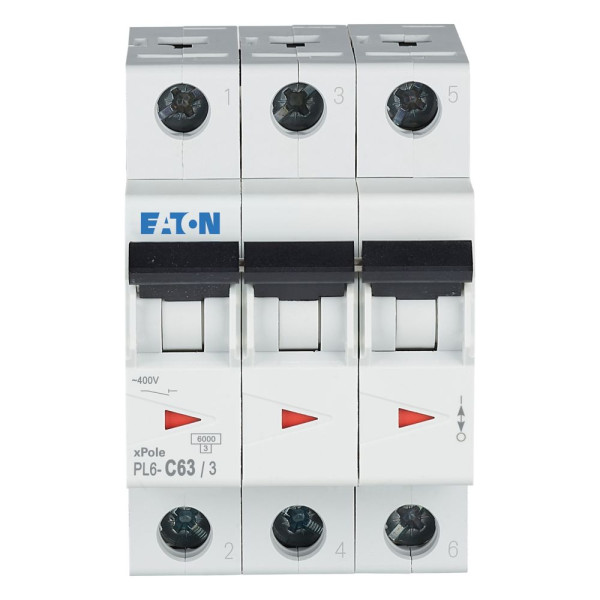 Автоматичний вимикач Eaton PL 6 kA 3P 63A C