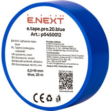 Ізолента Enext із самозгасаючого ПВХ e.tape.pro.20.blue 20 м
