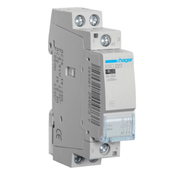 Контактор Hager ESC227 230В/25A, 1НО+1НЗ