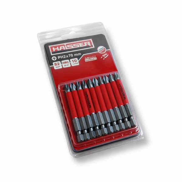 Біта PH2 х 70 мм Haisser, набiр 10шт. (2712705)