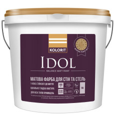 Kolorit Idol база A 9 л — матовая краска для стен и потолков во влажных помещениях