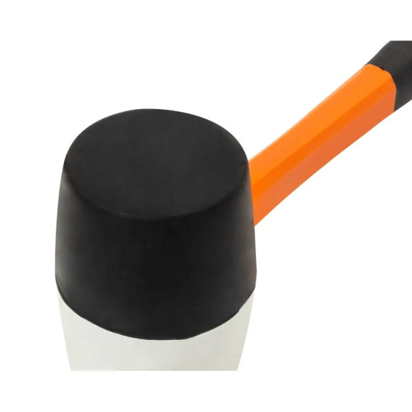 Киянка гумова чорно-біла Polax ручка з фібергласу 450 г (39-008)