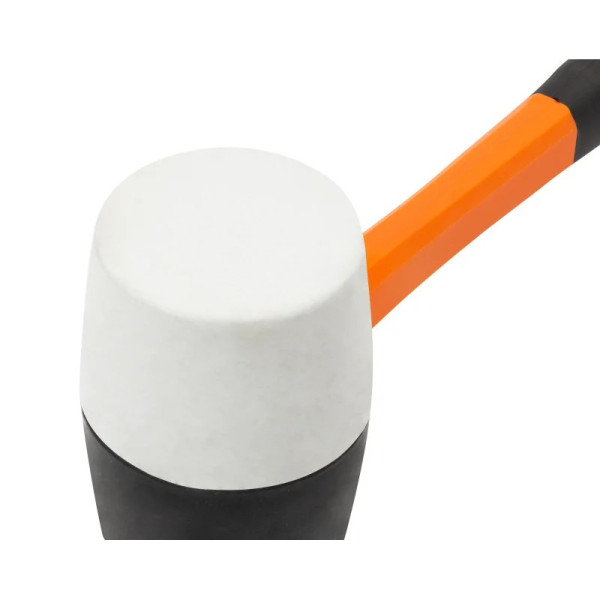 Киянка гумова чорно-біла Polax ручка з фібергласу 450 г (39-008)