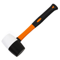 Киянка гумова чорно-біла Polax ручка з фібергласу 680 г (39-009)