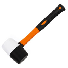 Киянка гумова чорно-біла Polax ручка з фібергласу 680 г (39-009)