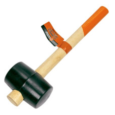 Киянка гумова з дерев'яною ручкою Polax 60 мм 450 г Чорна (39-005)