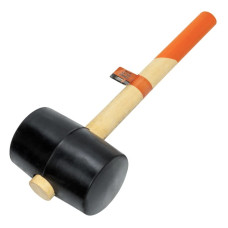 Киянка гумова з дерев'яною ручкою Polax 80 мм 1200 г Чорна (39-006)
