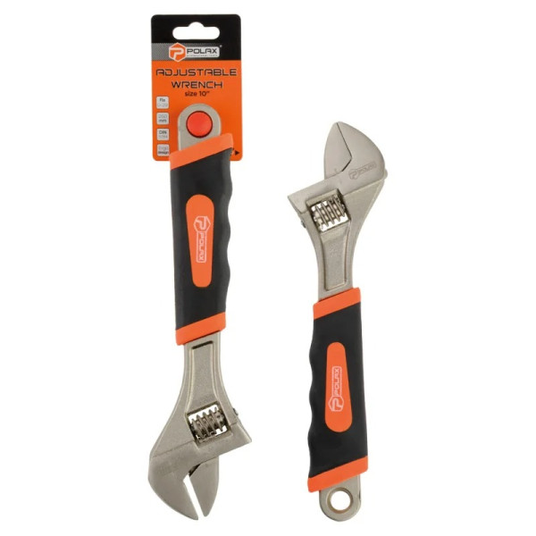 Ключ розвідний Polax з прогумованою рукояткою 300 мм (25-020)