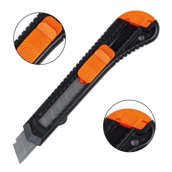 Нож строительный Polax пластиковый с выдвижным лезвием 18 мм (23-001)