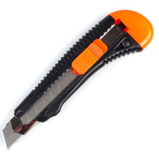 Ніж будівельний Polax пластиковий з висувним лезом посилений 18 мм (23-002)