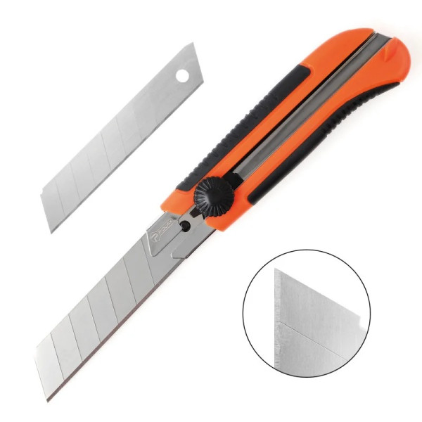 Ніж будівельний Polax посилений, гвинтовий замок 25 мм (23-009)