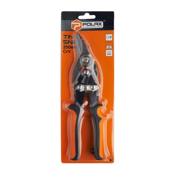 Ножиці по металу Polax Cr-V  250 мм прамі Cr-V (25-003)