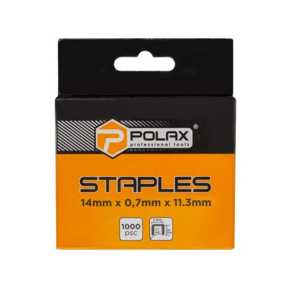Скоби для степлера гартовані Polax А53 14*11.3 мм мм, 1000 шт (24-011)