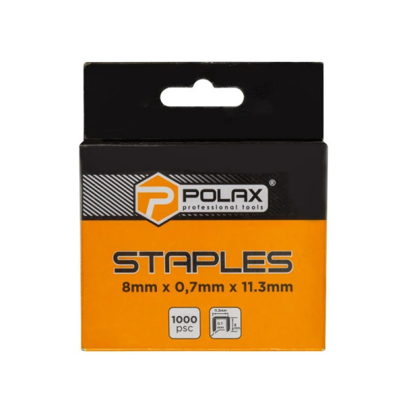 Скобы для степлера каленые Polax А53 8*11.3 мм, 1000 шт (24-008)