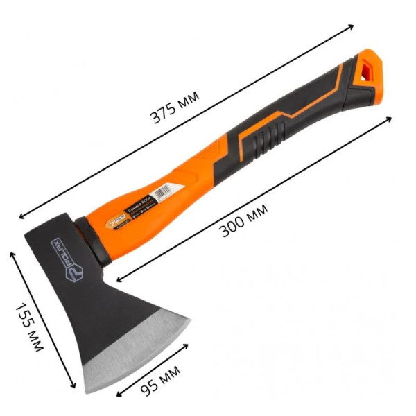 Сокира універсальна Polax, фібергласова ручка 600 г (36-001)