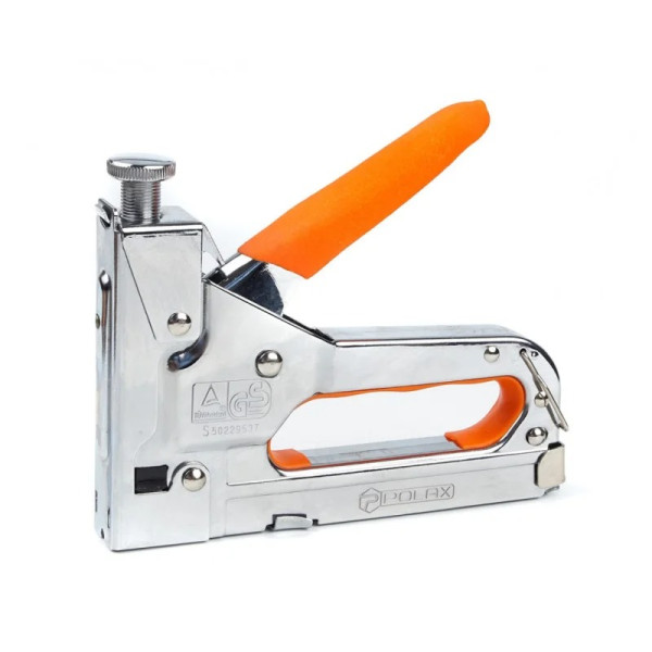Степлер будівельний хромований Polax 4-14 мм (24-006)