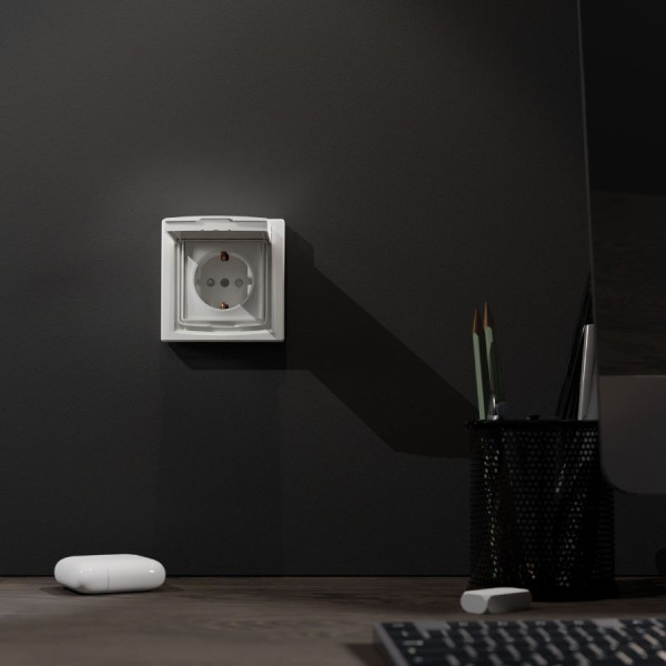 Розетка Schneider Electric Asfora EPH3100321 з кришкою, з заземленням, з захисними шторками, IP44