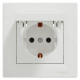 Розетка Schneider Electric Asfora EPH3100121 із заземленням та кришкою біла IP20