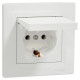 Розетка Schneider Electric Asfora EPH3100121 із заземленням та кришкою біла IP20
