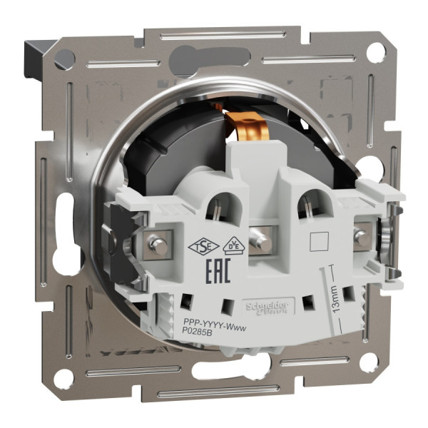 Розетка Schneider Electric Asfora із заземленням та кришкою антрацит EPH3100171