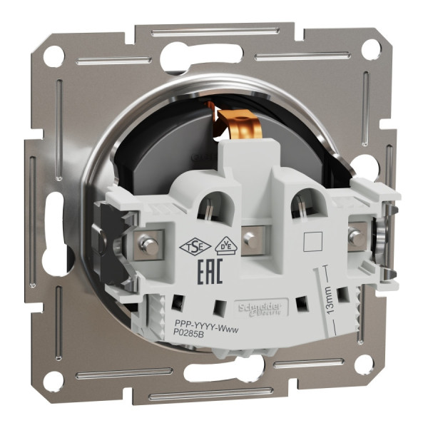 Розетка Schneider Electric Asfora з заземленням без рамки антрацит EPH2900171