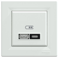 Розетка USB Schneider Asfora 2 виходи, тип А+С EPH2700521