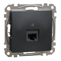 Розетка комп'ютерна Schneider Electric RJ45 одинарна внутрішня чорна