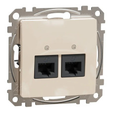 Розетка комп'ютерна Schneider Electric RJ45 подвійна внутрішня бежева