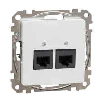 Компьютерная розетка Schneider Electric RJ45 двойная внутренняя белая